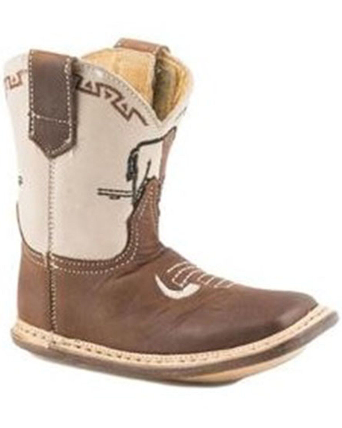 Roper Infant Boys' Cowbabies Buffalo Poppet Boots - Square Toe, Cream, hi-res