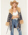 Image #3 - Idyllwind Women's Maxey Fur Trim Long Jacket, Indigo, hi-res