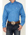 Cinch Men's Solid Long Sleeve Button-Down Western Shirt, Blue, hi-res