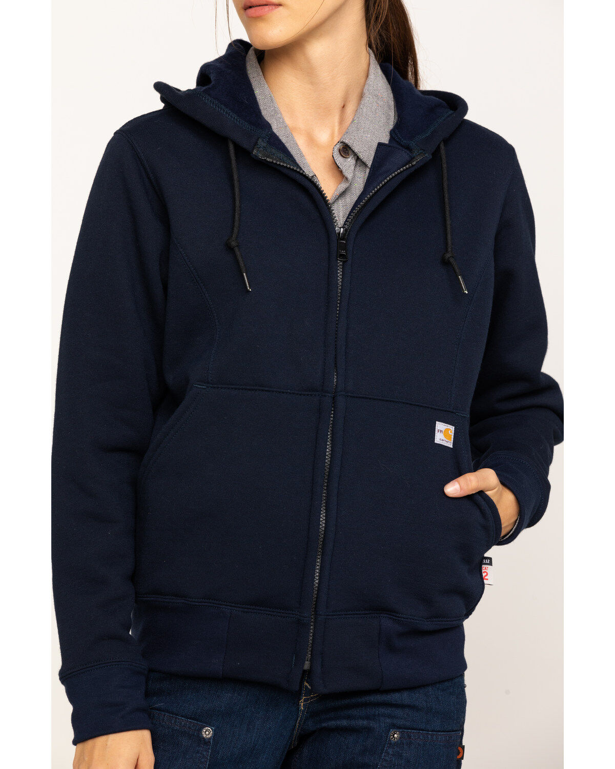 Image #4 - Carhartt Women's FR Rain Defender Hooded Heavyweight Zip Sweatshirt, , hi-res