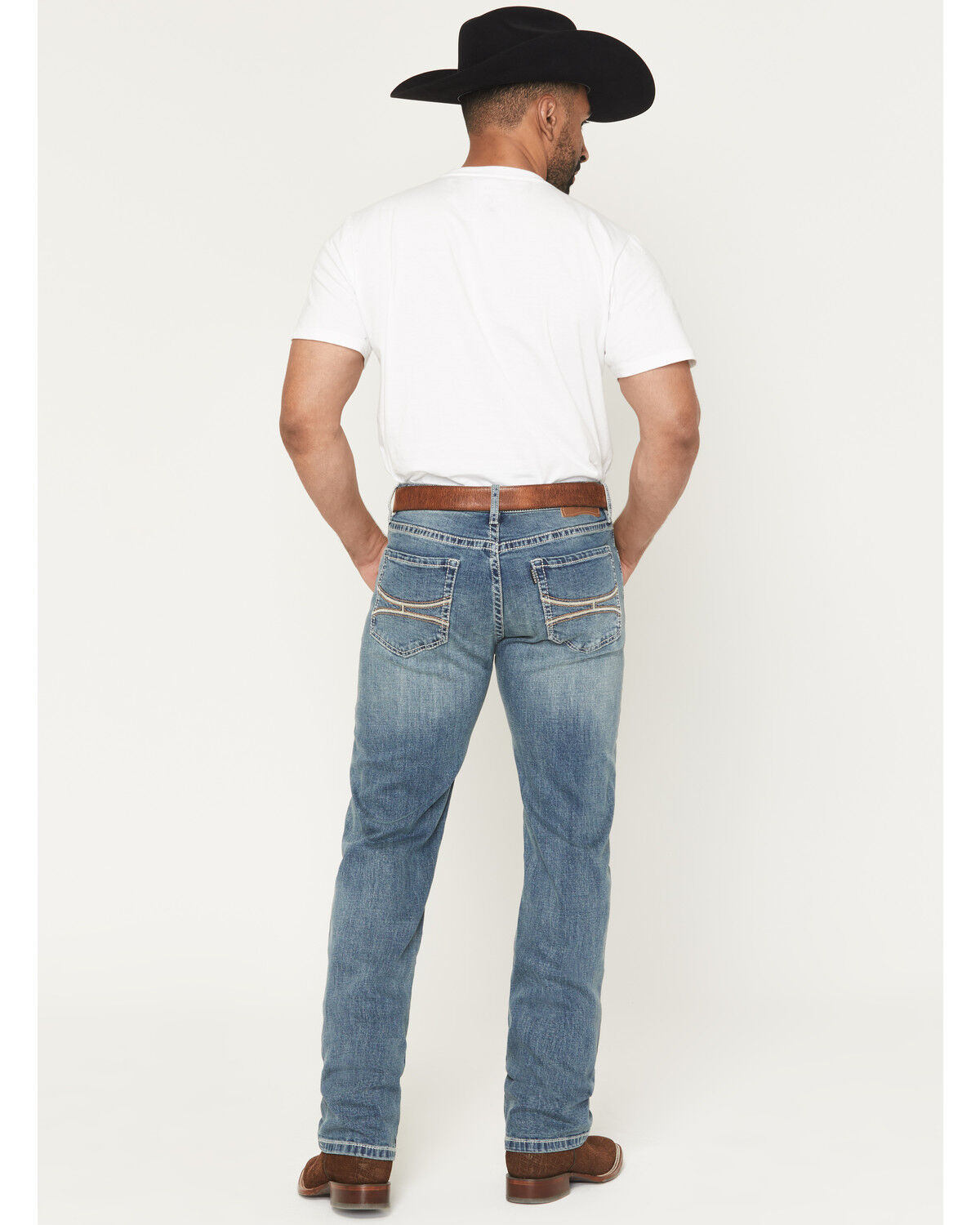 Image #3 - Hooey Men's Medium Wash Slim Straight Stretch Denim Jeans, Medium Wash, hi-res