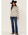 RANK 45 Women's Quilted Multicolored Southwestern Shacket, Ivory, hi-res