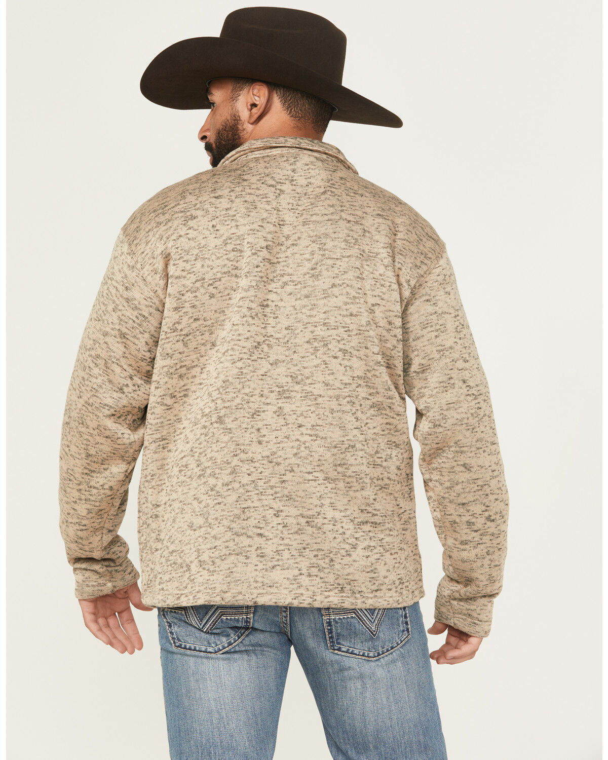 Image #4 - Ariat Men's Caldwell Button-Down Sweater Pullover, Brown, hi-res