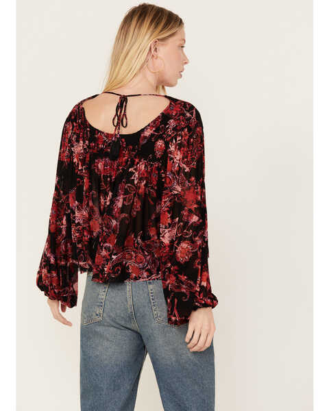 Image #4 - Free People Women's Up For Anything Western Shirt, Black/red, hi-res