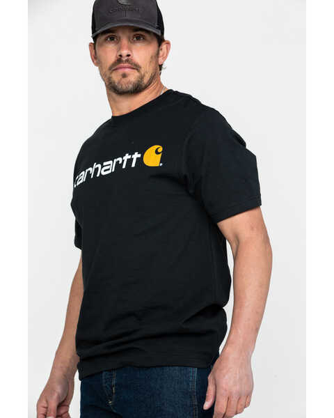 Image #3 - Carhartt Men's Signature Logo Graphic Short Sleeve Work T-Shirt , Black, hi-res