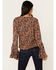 Idyllwind Women's Rouge Paisley Print Lace-Up Top, Dark Blue, hi-res