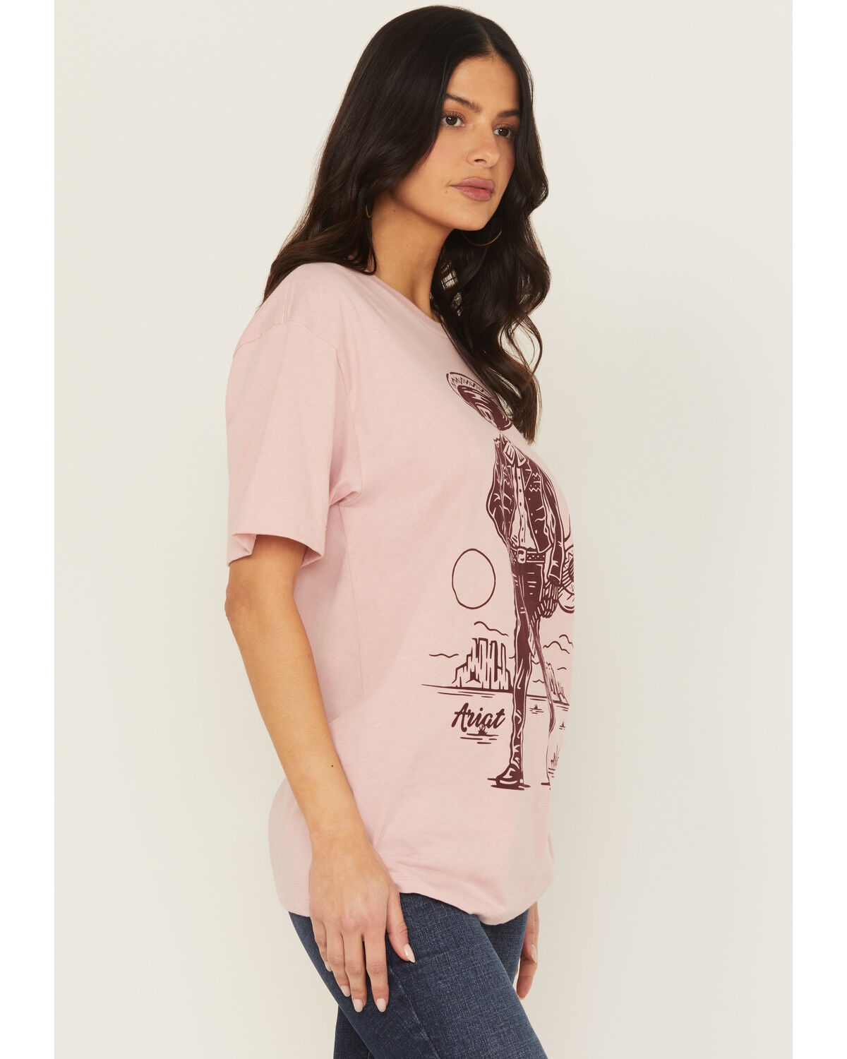 Image #2 - Ariat Women's Skull Short Sleeve Graphic Tee, Pink, hi-res