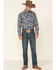 Image #2 - Rock & Roll Denim Men's Paisley Print Long Sleeve Western Shirt, Navy, hi-res