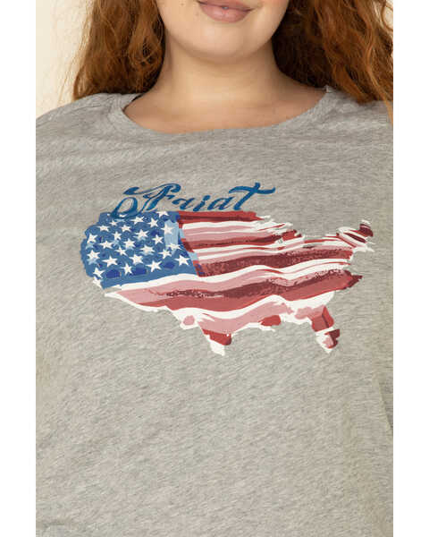 Image #3 - Ariat Women's R.E.A.L. Heather Gray Painted States Tee - Plus, , hi-res
