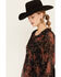 Image #2 - Bila77 Women's Printed Centinela Long Sleeve Mini Dress, Black, hi-res