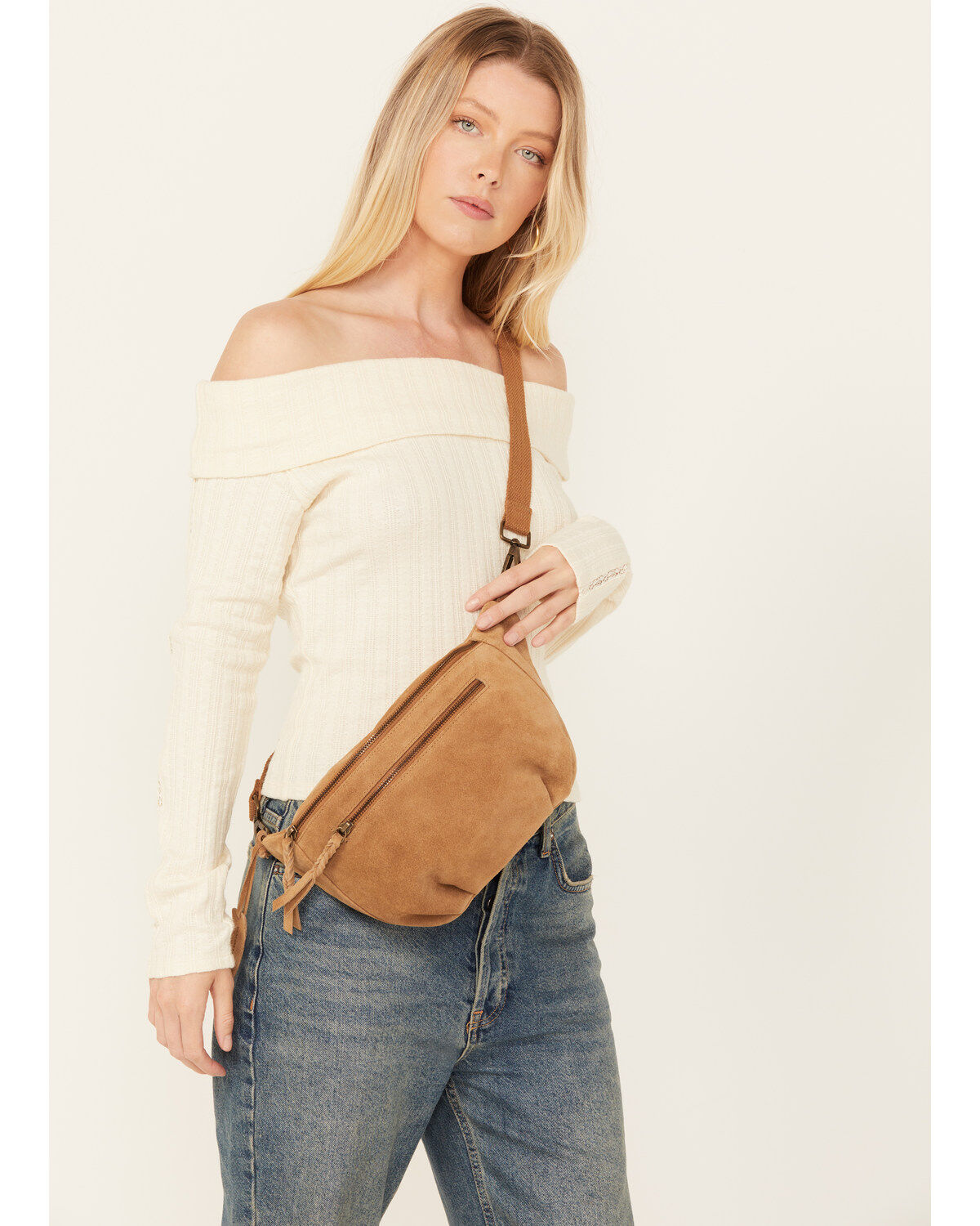 Image #1 - Shyanne Women's Suede Crossbody Bag, Brown, hi-res