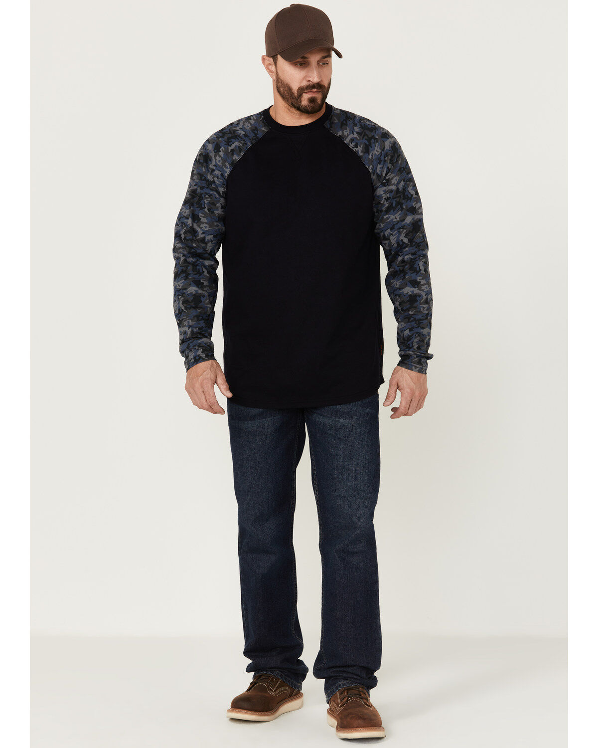 Image #2 - Cody James Men's FR Camo Long Sleeve Work T-Shirt, Navy, hi-res