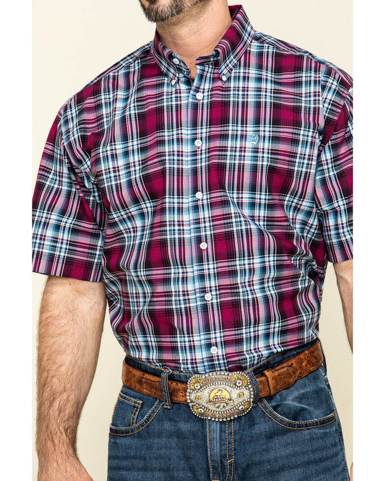Cinch Men's Multi Plaid Plain Weave Short Sleeve Western Shirt | Boot Barn