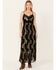 Image #1 - Idyllwind Women's Verde Lace Inset Metallic Print Maxi Dress, Black, hi-res