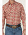 Image #3 - Wrangler Retro Men's Plaid Print Long Sleeve Snap Western Shirt, Red, hi-res