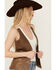 Image #2 - Shyanne Women's Southwestern Print Tapestry Leather Vest, , hi-res
