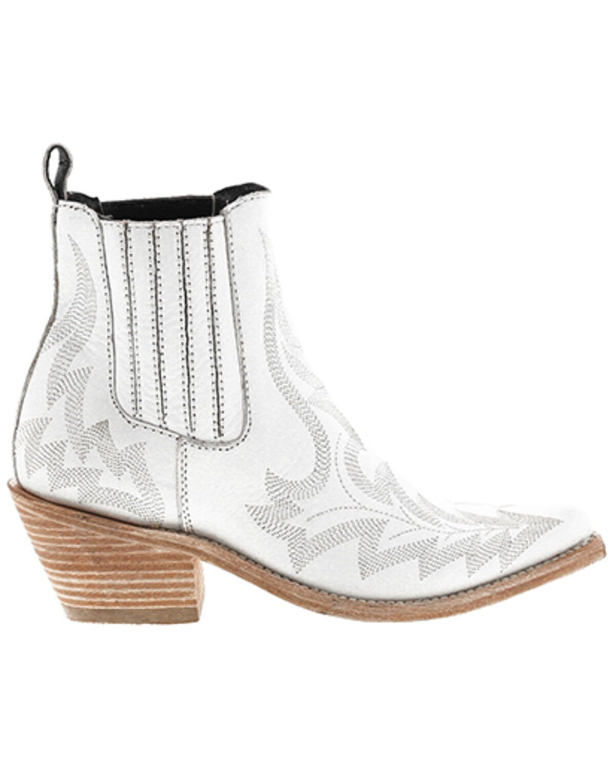 Image #2 - Liberty Black Women's Simone Classic Embroidered Booties - Snip Toe, White, hi-res