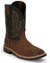 Image #1 - Justin Men's Stampede Bolt Pull On Western Work Boots - Nano Composite Toe, Brown, hi-res