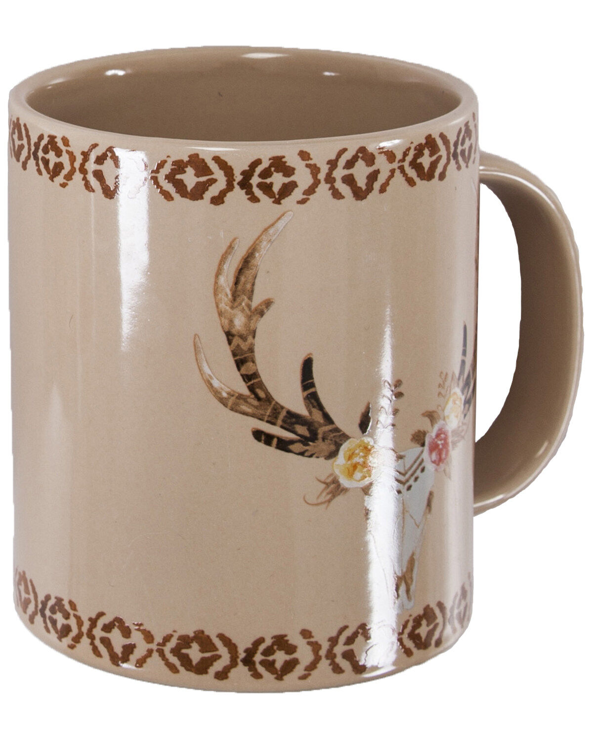 Image #1 - HiEnd Accents Skull And Floral Mug Set, Tan, hi-res