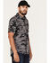 Howitzer Men's Camo Print Ambush Short Sleeve Button Down Shirt, Black, hi-res