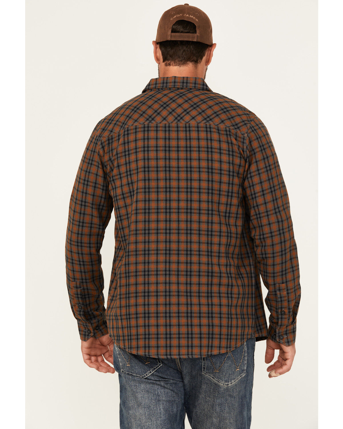 Image #4 - Brothers and Sons Men's Westley Plaid Print Button-Down Western Shirt, Dark Grey, hi-res