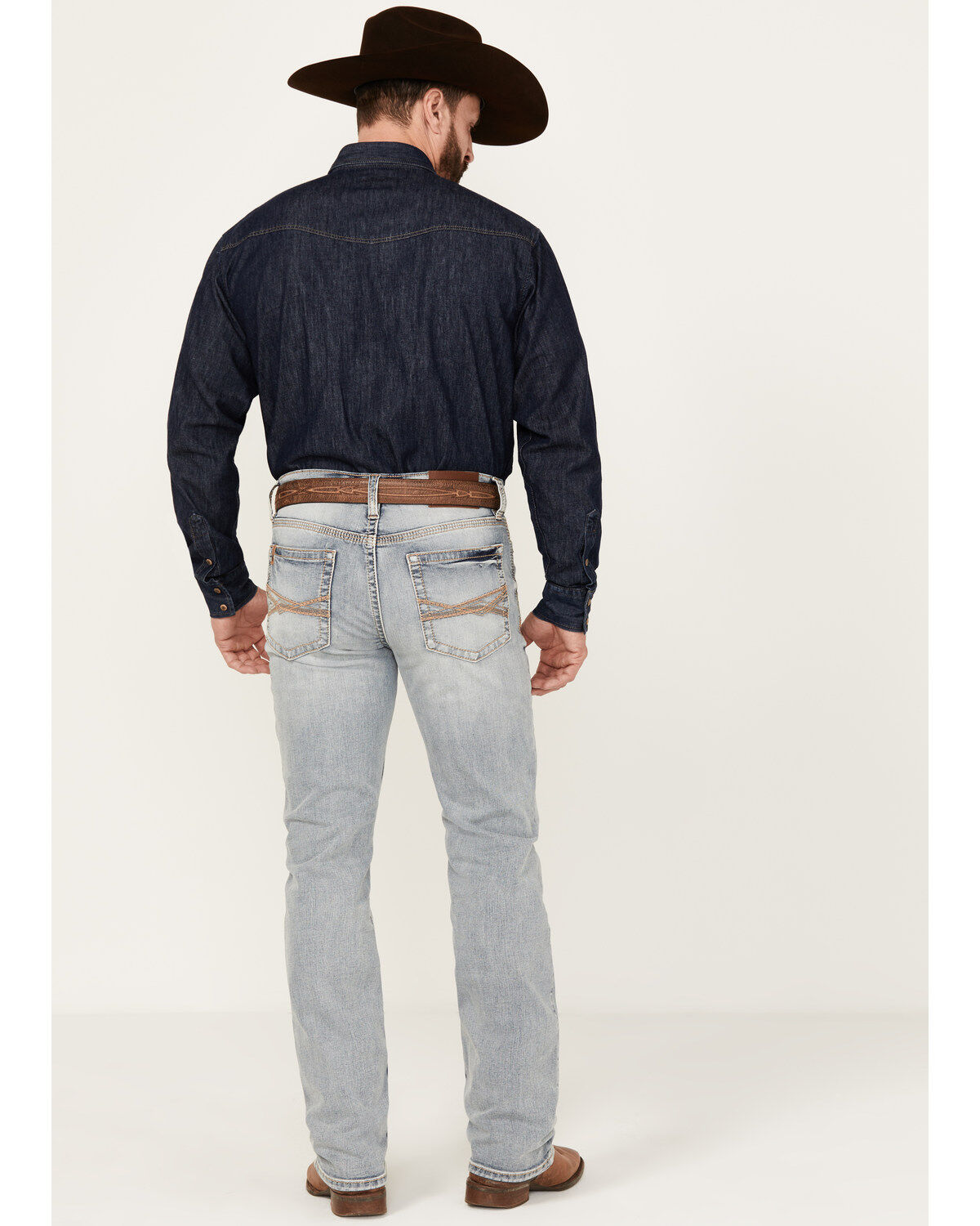 Image #3 - RANK 45® Men's Ringo Wash Ambush Slim Straight Performance Stretch Denim Jeans, Blue, hi-res