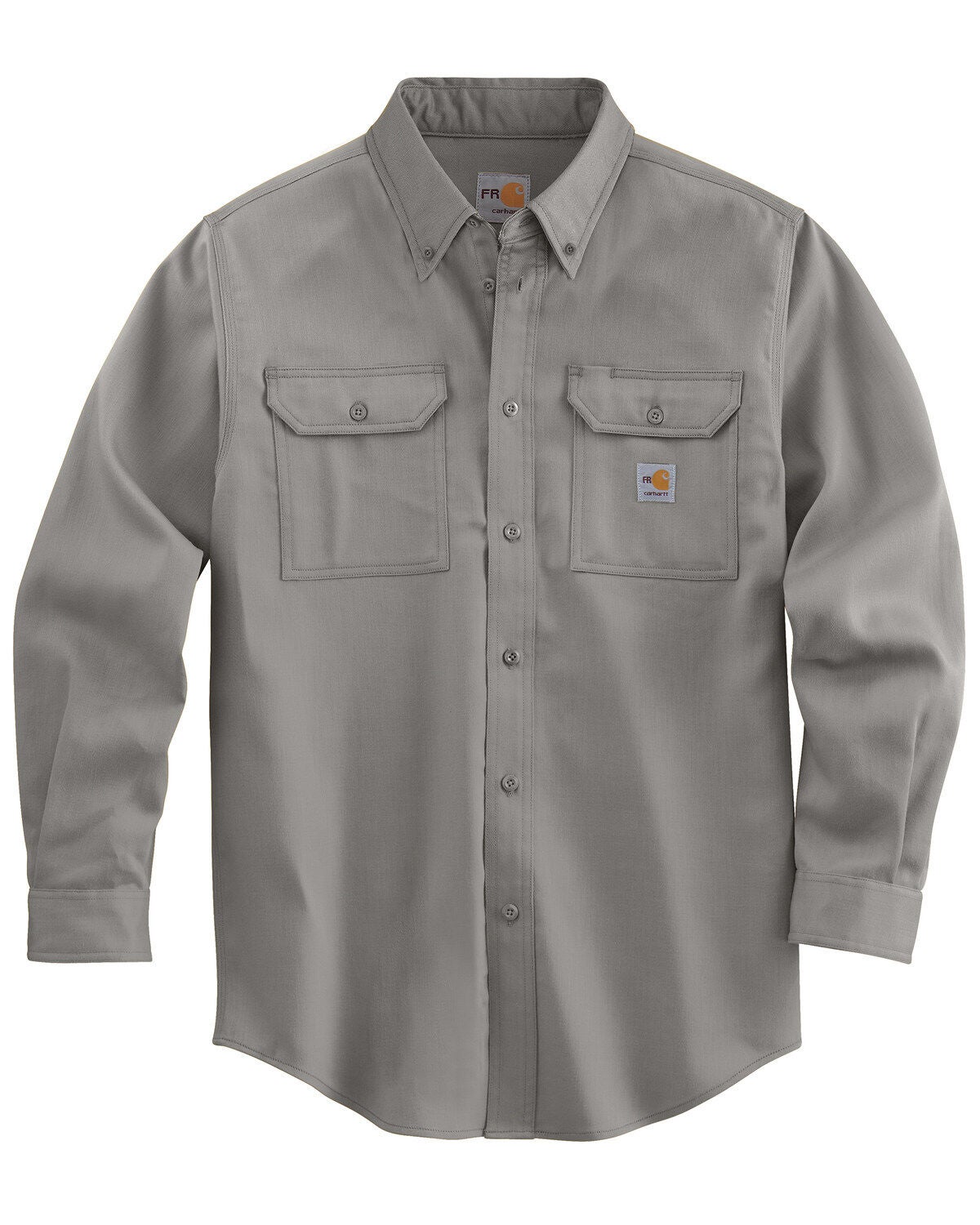 Carhartt Men's Long Sleeve Flame Resistant Dry Twill Work Shirt, Grey, hi-res