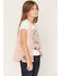 Image #2 - Self Esteem Girls' Howdy Cowboy Boot Embellished Short Sleeve Graphic Tee and Vest, Pink, hi-res