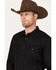 Image #2 - Gibson Men's Southside Satin Stripe Pearl Snap Western Shirt, Black, hi-res