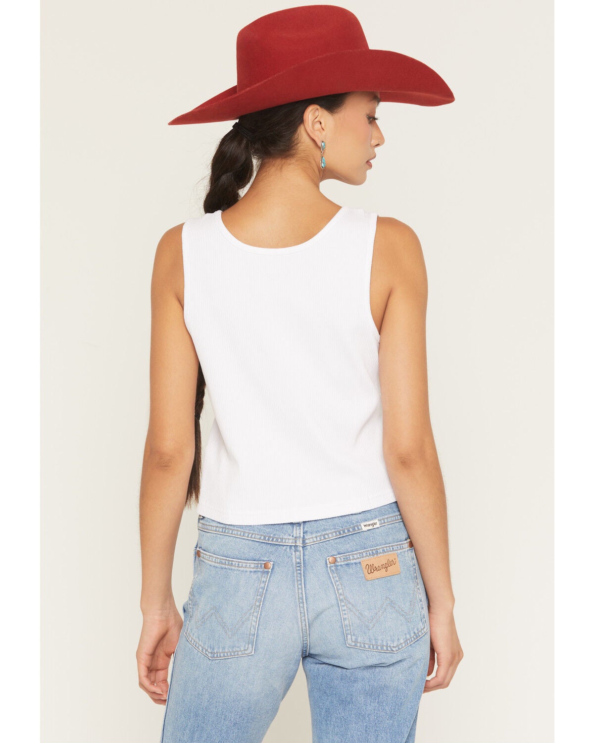 Image #4 - Wrangler Retro Women's Cherry Boot Graphic Tank, White, hi-res