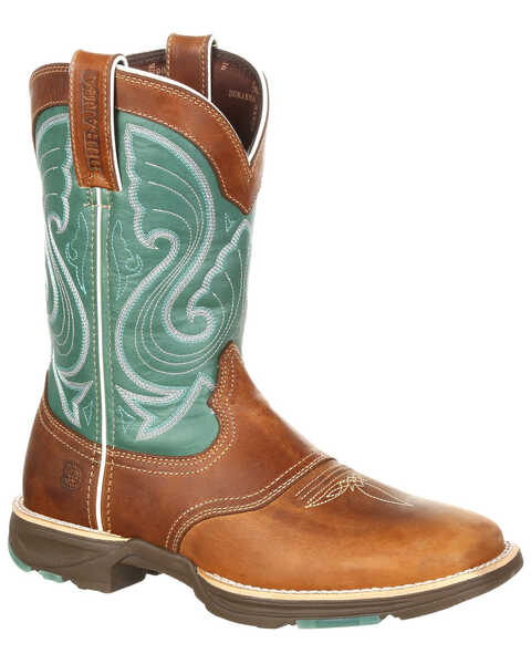 Image #1 - Durango Women's Saddle Western Boots - Broad Square Toe, , hi-res