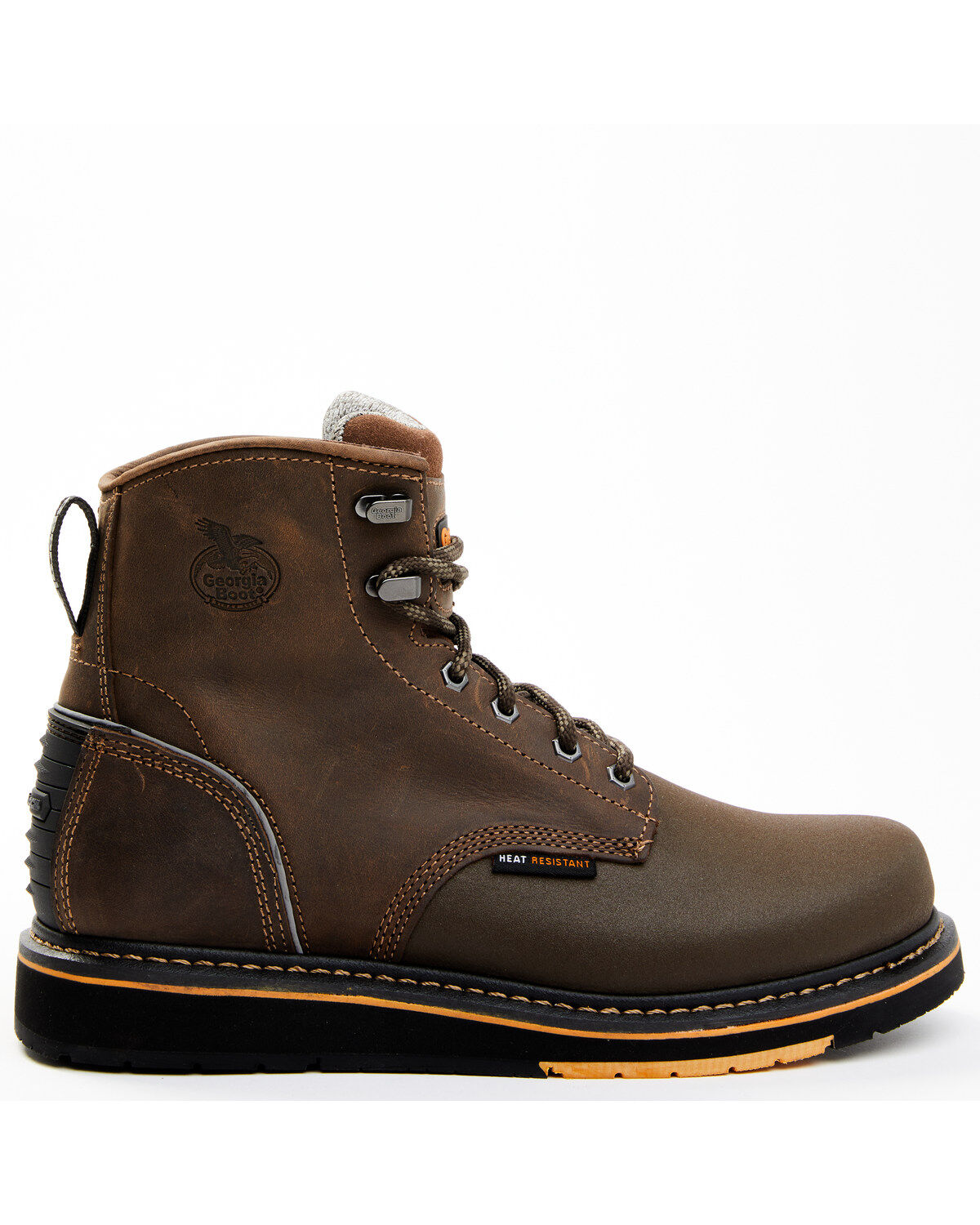 Image #2 - Georgia Boot Men's AMP Light Wedge WP 6" Lace-Up Work Boots - Soft Toe, Brown, hi-res
