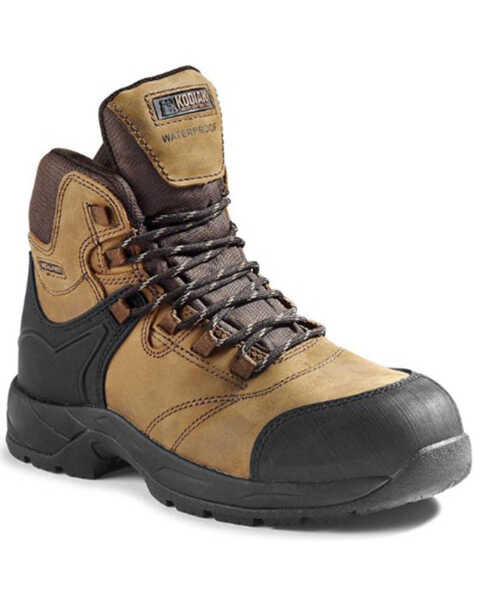 Image #1 - Kodiak Men's Journey Lace-Up Waterproof Hiker Work Boots - Composite Toe, Brown, hi-res
