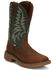 Justin Men's Rush Short Base Performance Western Boots - Broad Square Toe , Brown, hi-res
