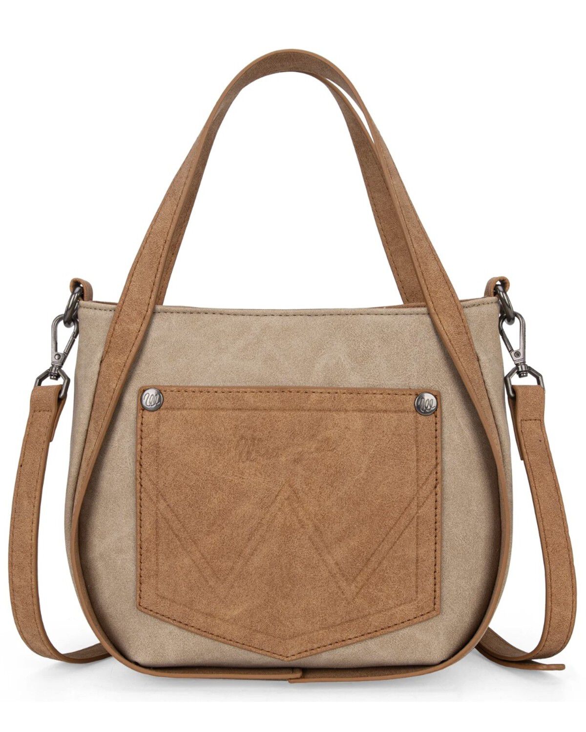 Wrangler Women's W Stitch Fringe Two Tone Crossbody