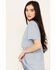 Image #2 - Wrangler Women's Flower Boot Short Sleeve Graphic Tee, Blue, hi-res