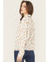 Image #4 - Wrangler Retro Women's Horseshoe Print Neck Tie Long Sleeve Button-Down Western Shirt, White, hi-res