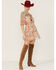 Image #1 - Miss Me Women's Patchwork Long Sleeve Mini Dress, Mauve, hi-res
