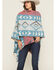 Image #2 - Shyanne Women's Southwestern Print Shawl, Aqua, hi-res