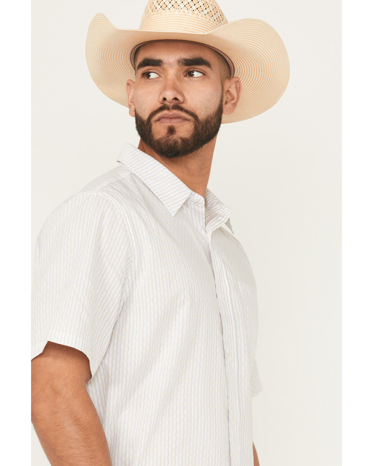 Gibson Trading Co Men's Pool Shark Geo Print Short Sleeve Button-Down Stretch Western Shirt
