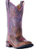 Image #1 - Laredo Women's Lola Purple Tan Inlay Western Performance Boots - Square Toe, , hi-res