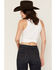 Image #4 - Girl Dangerous Women's Cowgirl Embroidered Tank, White, hi-res