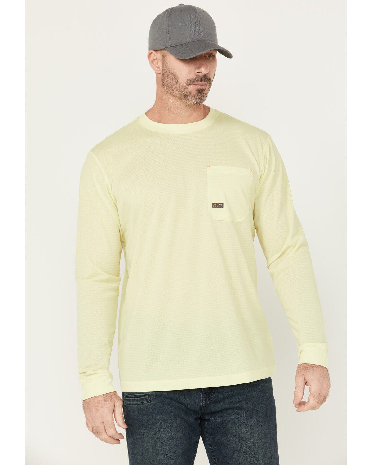 Ariat Men's Rebar Heat Fighter Long Sleeve Work Shirt - Big, Light Green, hi-res