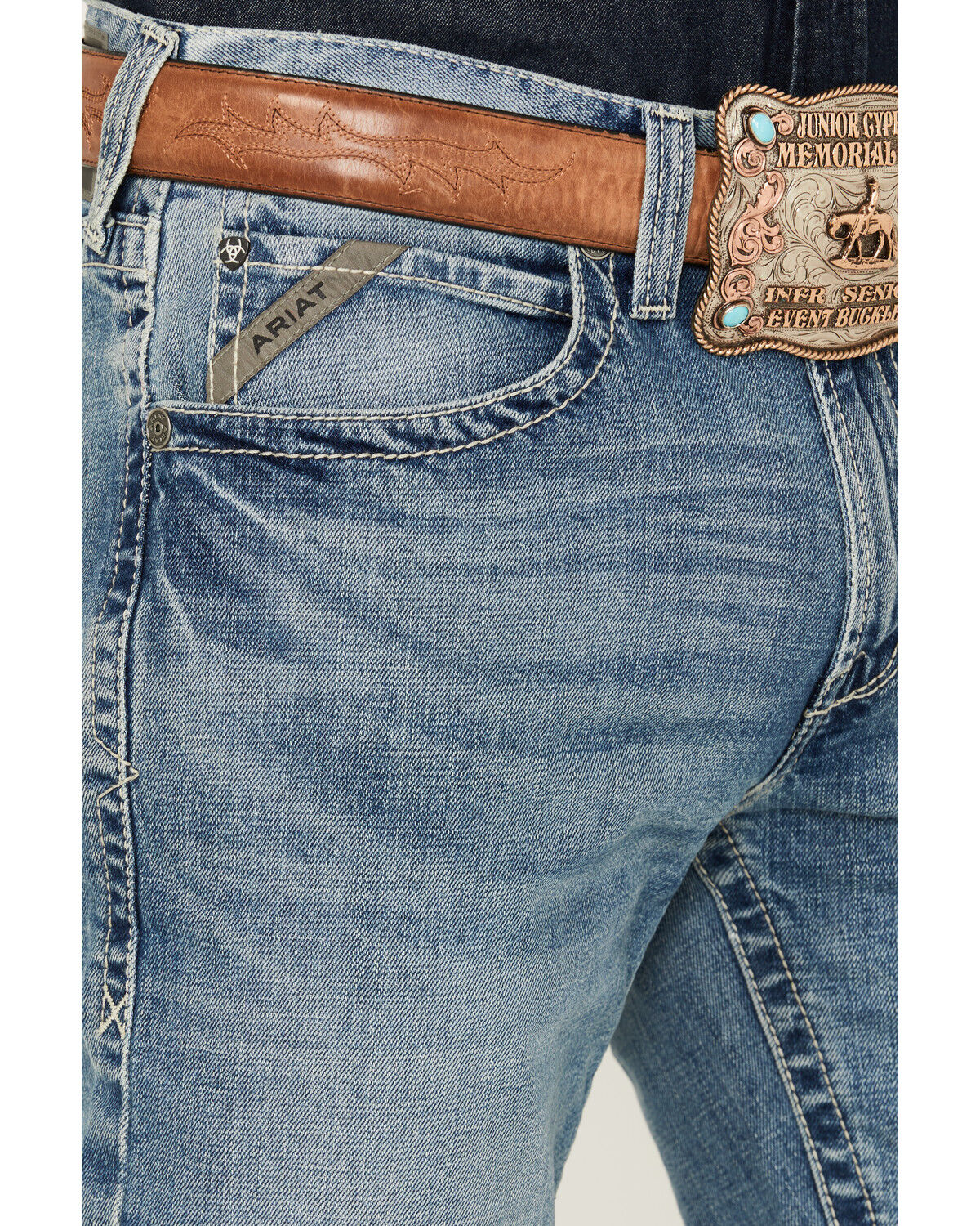 Product Name:  Ariat Men's Boot Barn Exclusive M2 Nolan Badger Medium Wash Relaxed Bootcut Stretch Denim Jeans