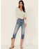 Image #4 - Wild Moss Women's Long Sleeve Super Soft Button Cinch Front Knit Top, Grey, hi-res