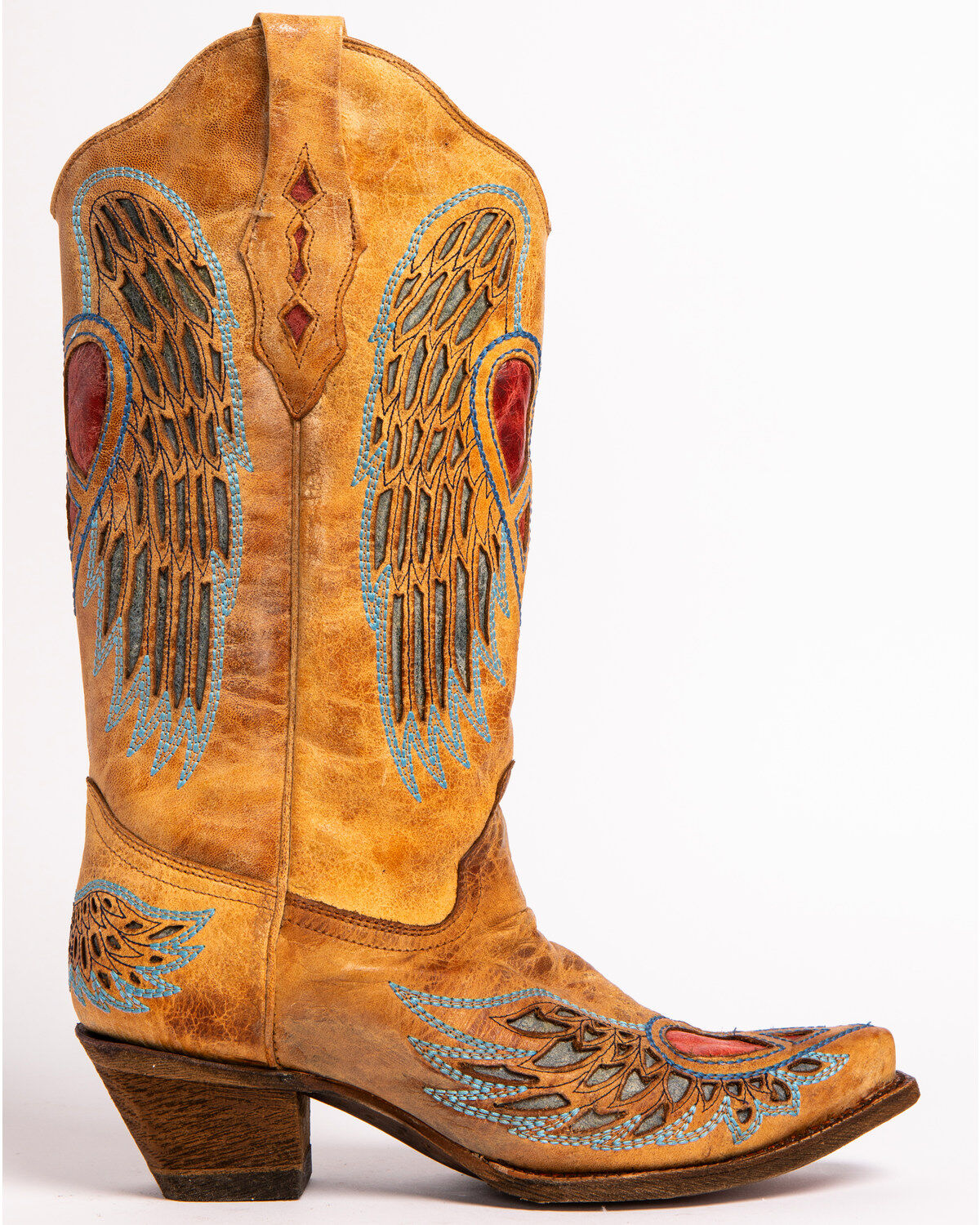 Image #3 - Corral Heart Angel Wing Cowgirl Boots - Snip Toe, , hi-res