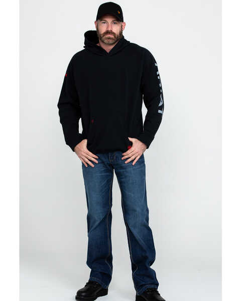 Image #6 - Ariat Men's FR Primo Fleece Logo Hooded Work Sweatshirt - Big , Black, hi-res