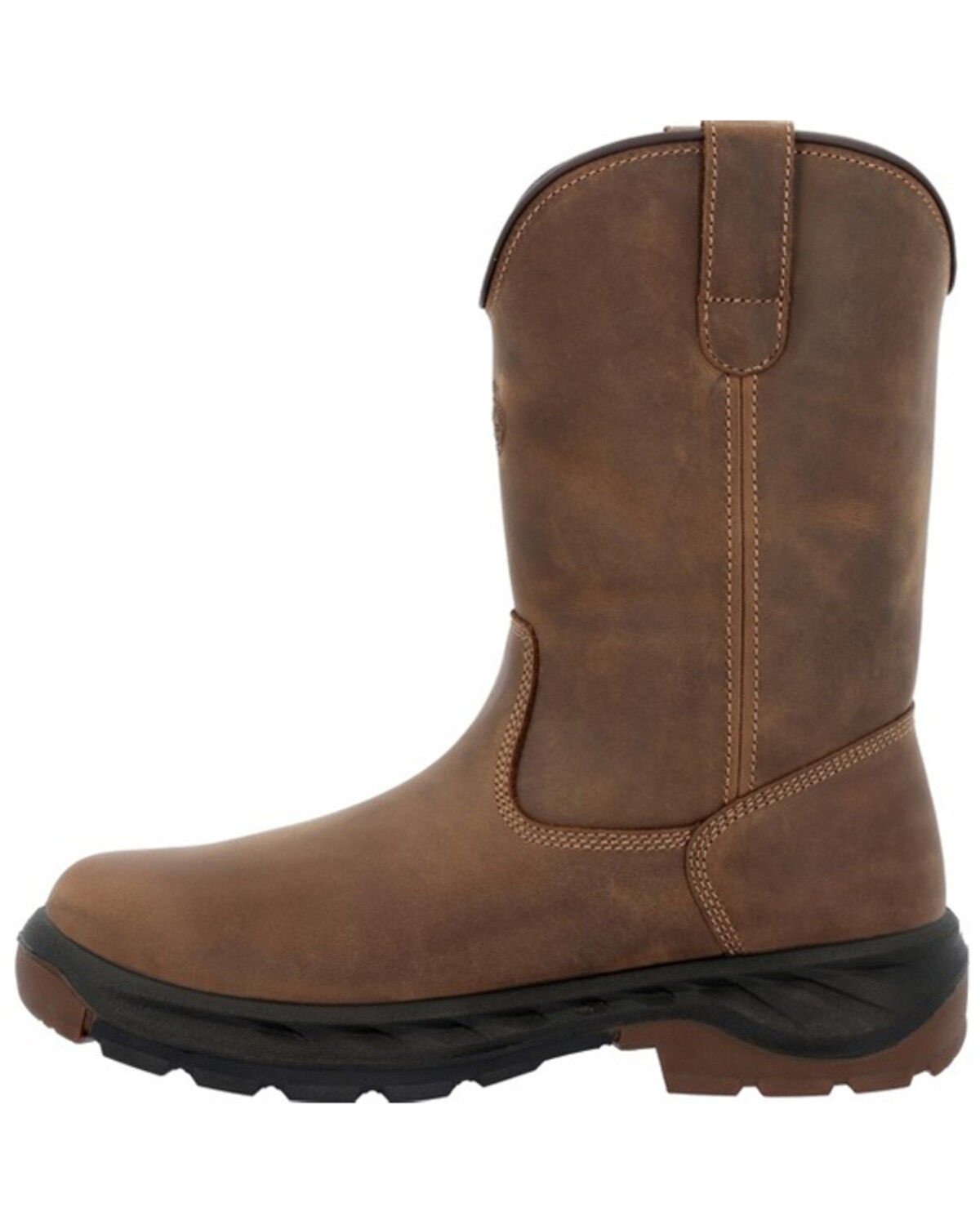 Image #3 - Georgia Boot Men's Waterproof Pull On Work Boot - Round Toe, Brown, hi-res
