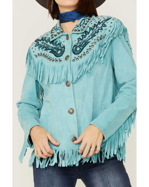 Double D Ranch Women's Outside Boys Jacket, Turquoise, hi-res