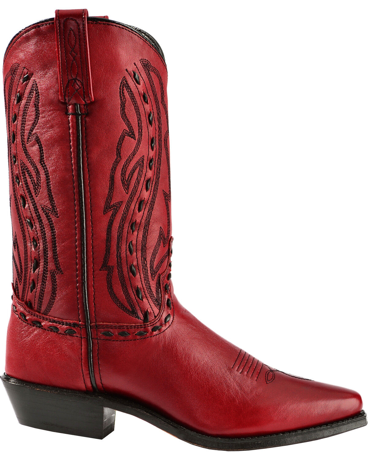 Image #2 - Abilene Women's Whipstitched Western Boots - Snip Toe, Red, hi-res